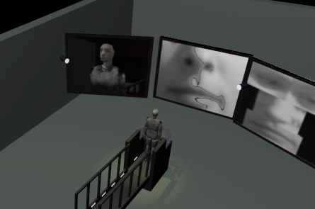 view into the exhibition space